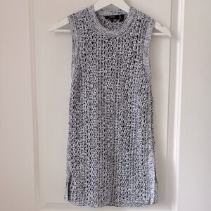 Theory black and white Sleeveless Knit Sweater Top size P